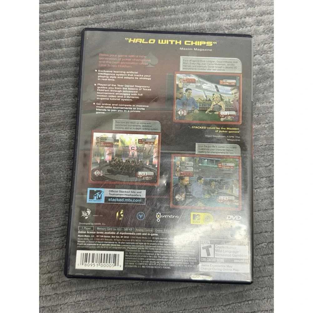 Stacked With Daniel Negreanu PS2 Game Disc Works Tested Clean